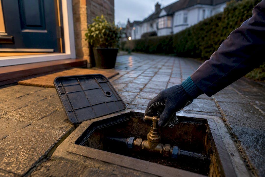 Leaking stopcock in the UK: nip it a quarter turn or call a plumber